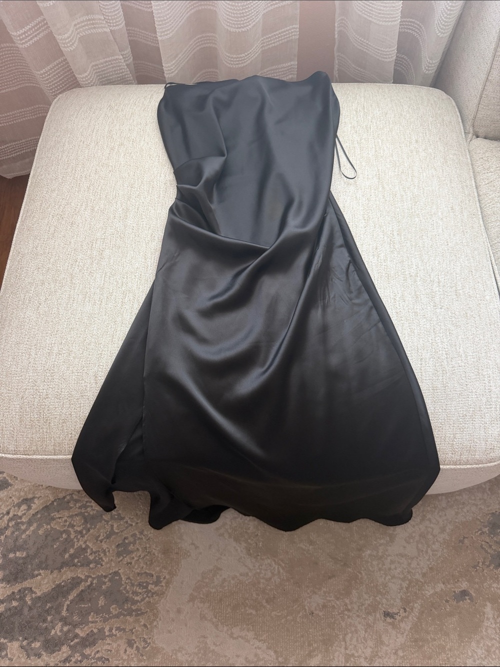Zara women’s long black silk dress